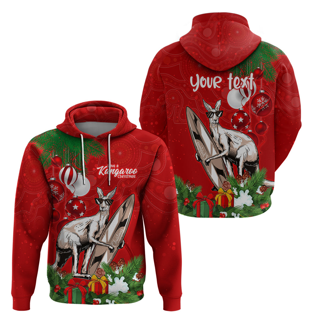 Personalised Kangaroo Lover Hoodie Australia Merry Christmas Aboriginal LT9 - Vibe Hoodie Shop