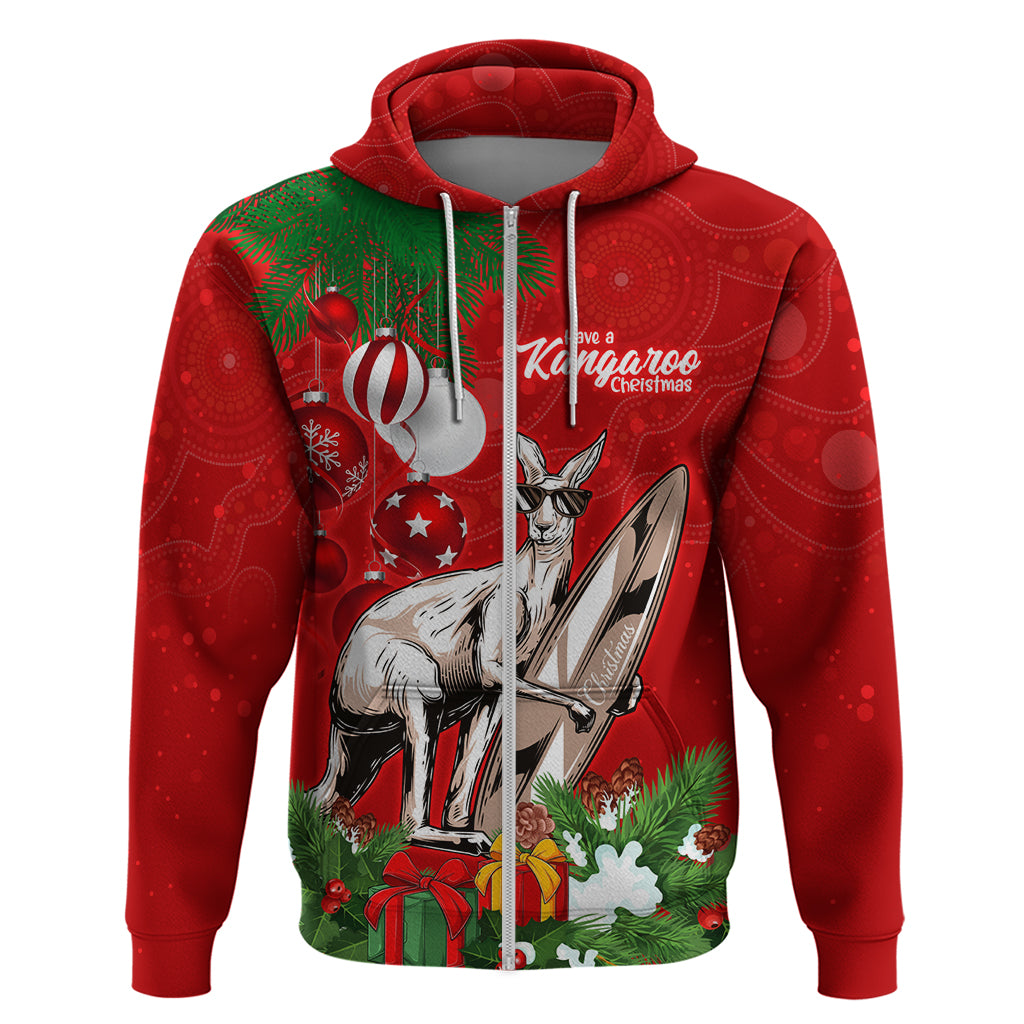 Personalised Kangaroo Lover Hoodie Australia Merry Christmas Aboriginal LT9 - Vibe Hoodie Shop