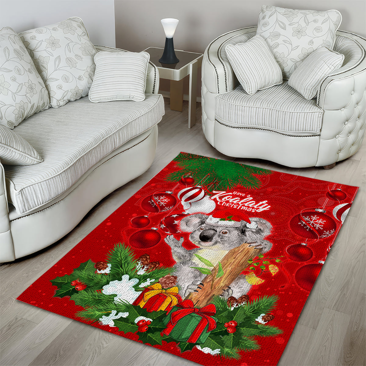 Koala Lover Area Rug Australia Merry Christmas Aboriginal - Vibe Hoodie Shop