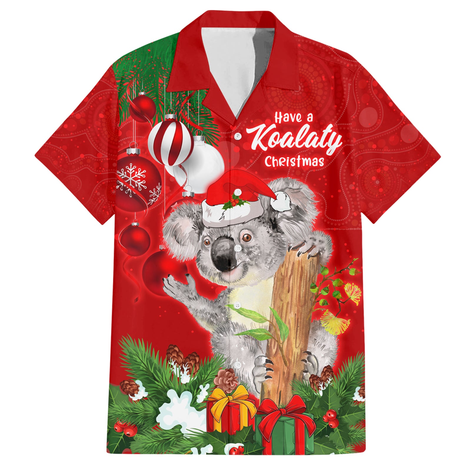 Personalised Koala Lover Hawaiian Shirt Australia Koalaty Merry Christmas Aboriginal - Vibe Hoodie Shop