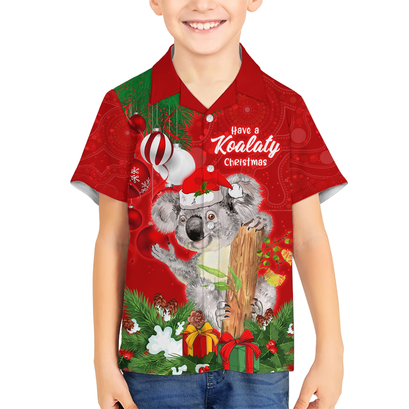 Personalised Koala Lover Hawaiian Shirt Australia Koalaty Merry Christmas Aboriginal - Vibe Hoodie Shop