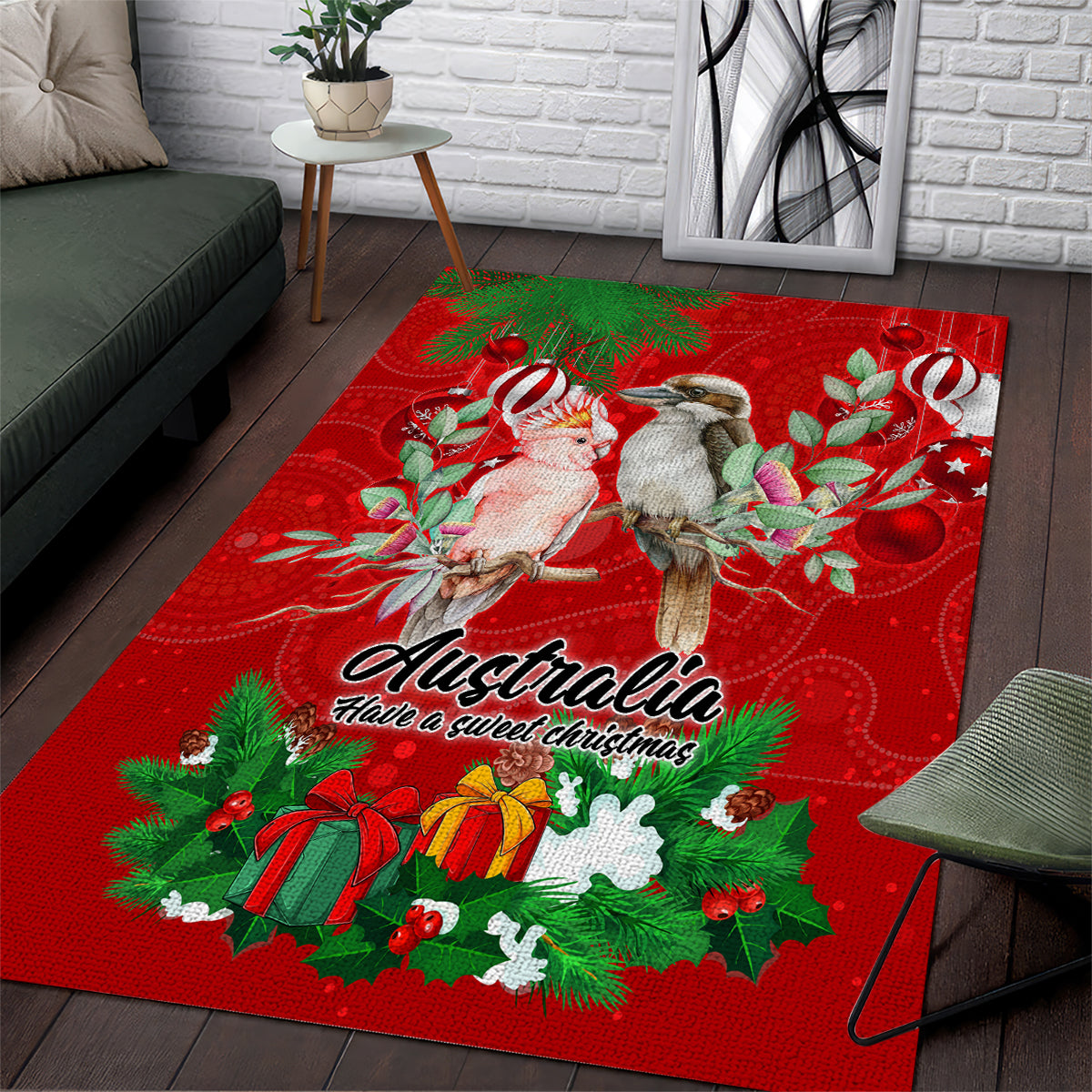 Kookaburra Lover Area Rug Australia Koalaty Merry Christmas Aboriginal - Vibe Hoodie Shop