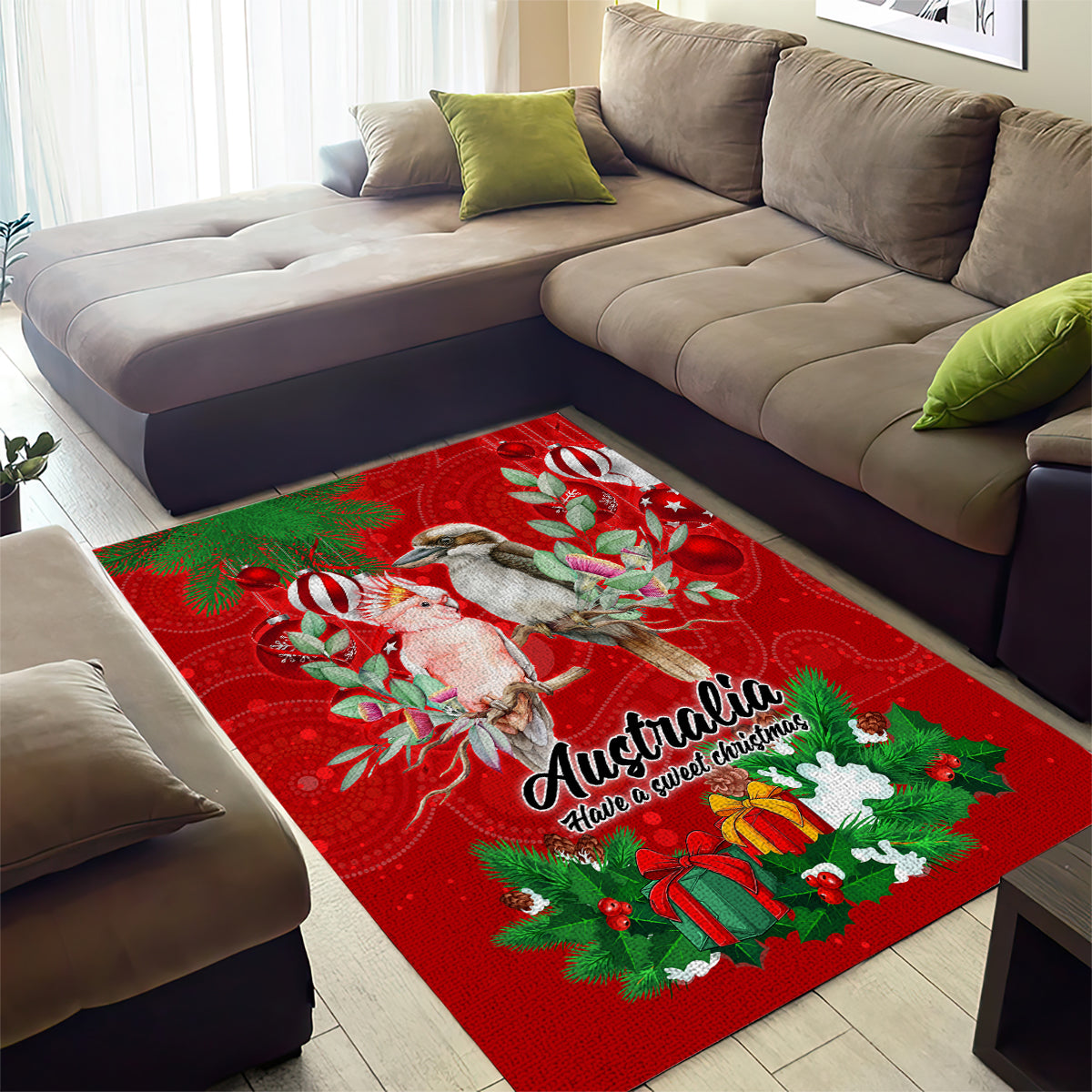 Kookaburra Lover Area Rug Australia Koalaty Merry Christmas Aboriginal - Vibe Hoodie Shop