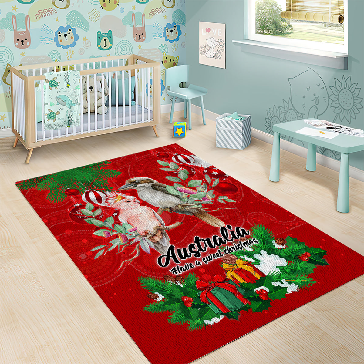 Kookaburra Lover Area Rug Australia Koalaty Merry Christmas Aboriginal - Vibe Hoodie Shop