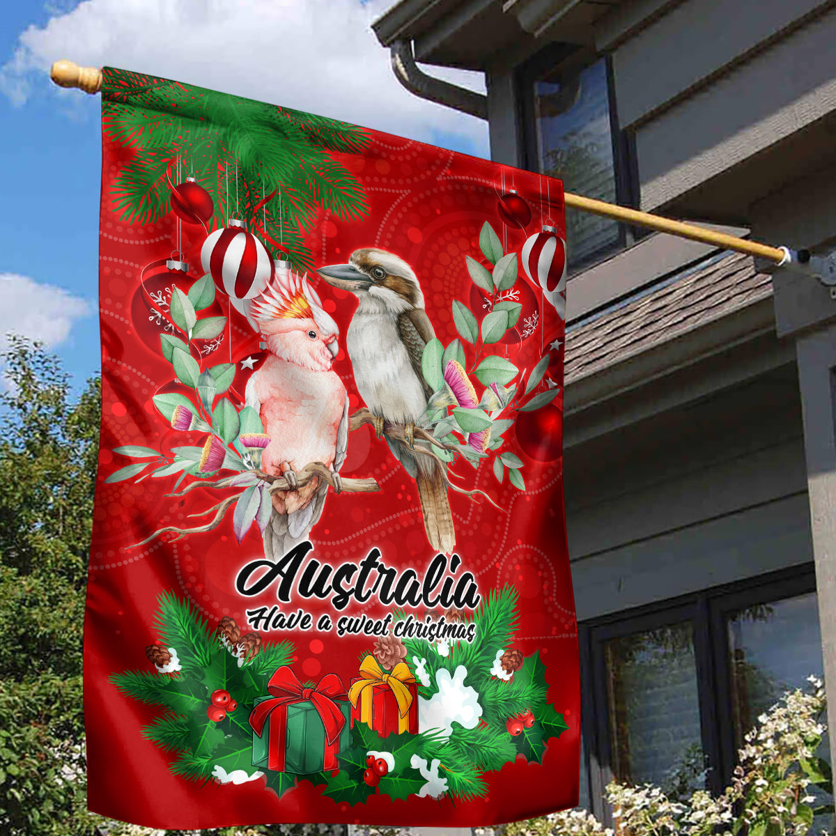 Kookaburra Lover Garden Flag Australia Koalaty Merry Christmas Aboriginal - Vibe Hoodie Shop