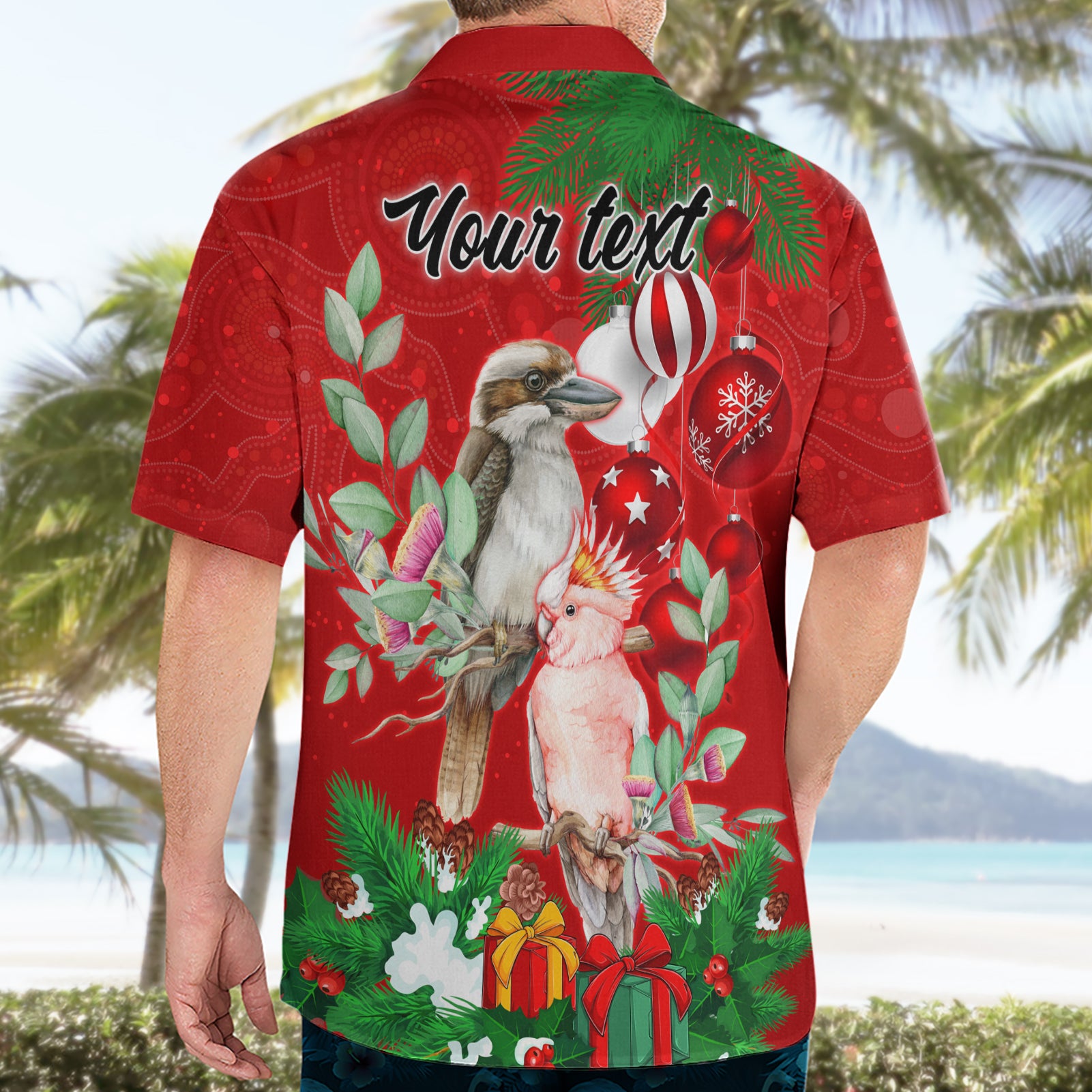 Personalised Kookaburra Lover Hawaiian Shirt Australia Merry Christmas Aboriginal Red Style - Vibe Hoodie Shop