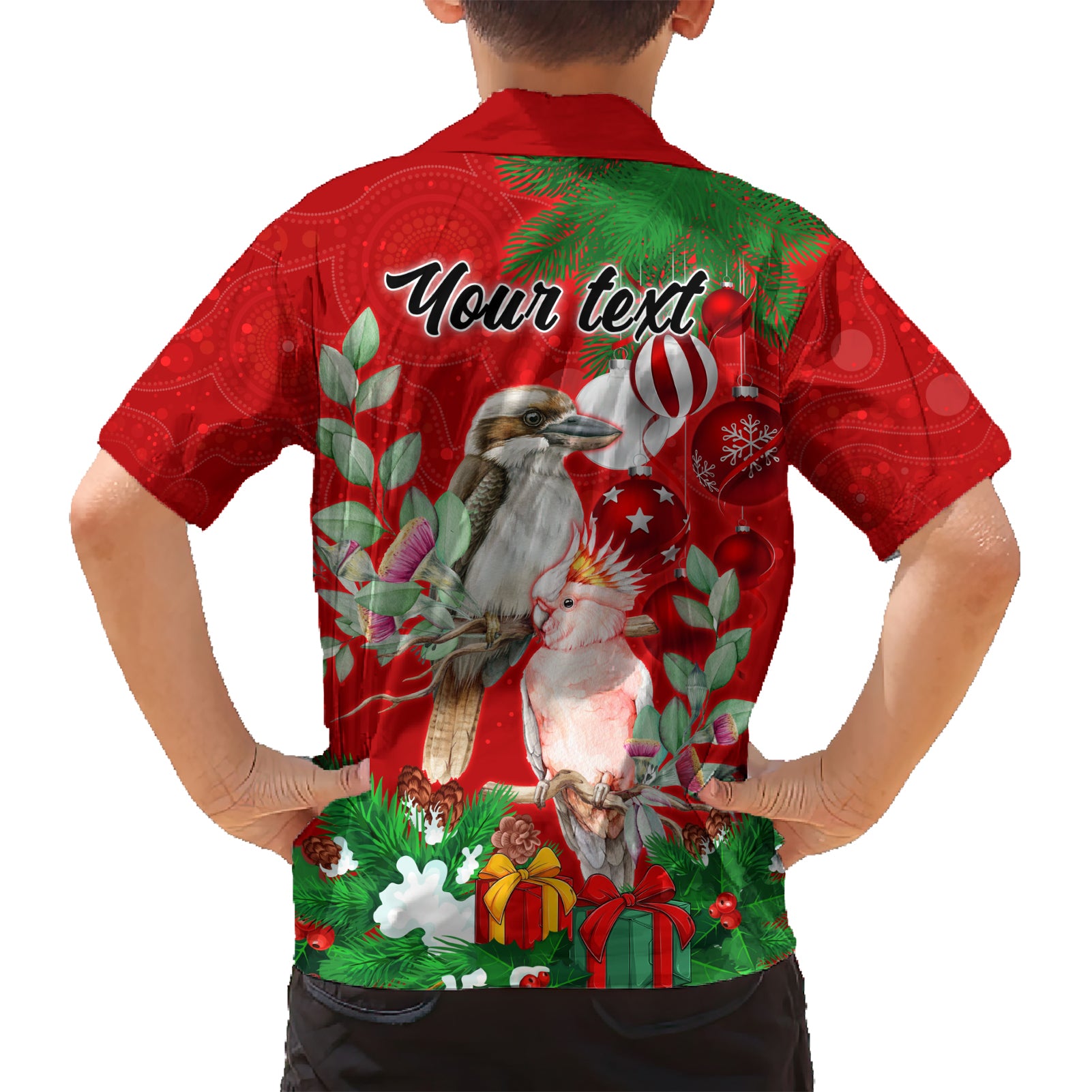 Personalised Kookaburra Lover Hawaiian Shirt Australia Merry Christmas Aboriginal Red Style - Vibe Hoodie Shop