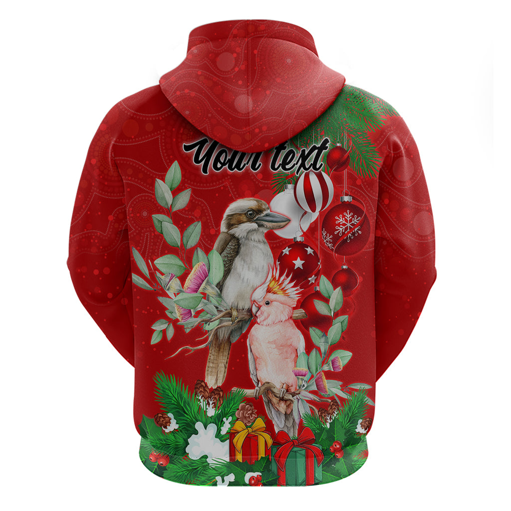 Personalised Kookaburra Lover Hoodie Australia Merry Christmas Aboriginal Red Style LT9 - Vibe Hoodie Shop