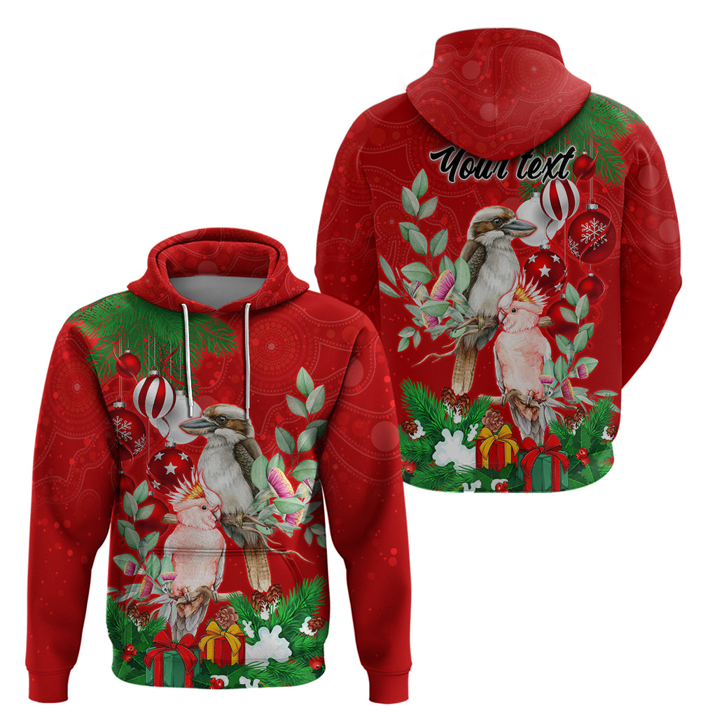 Personalised Kookaburra Lover Hoodie Australia Merry Christmas Aboriginal Red Style LT9 - Vibe Hoodie Shop