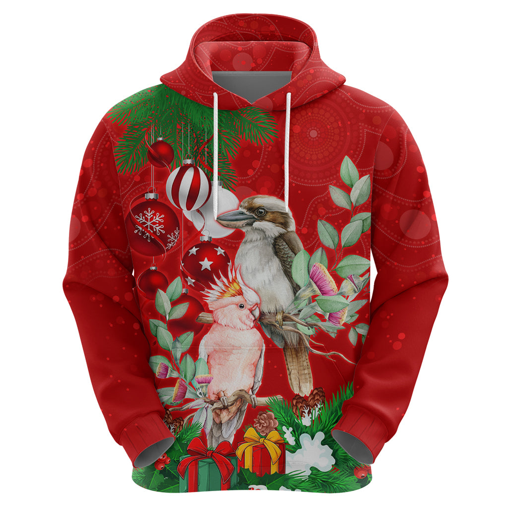 Personalised Kookaburra Lover Hoodie Australia Merry Christmas Aboriginal Red Style LT9 - Vibe Hoodie Shop