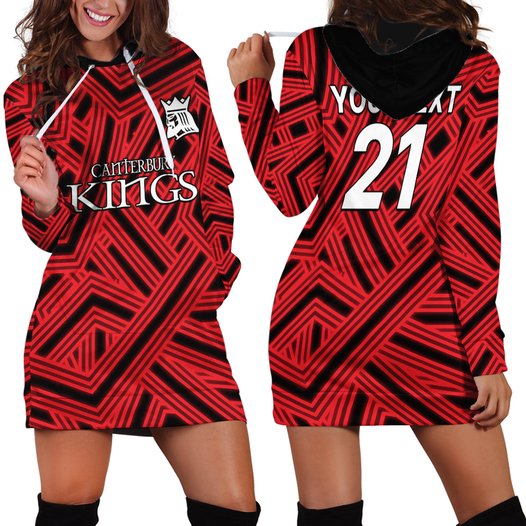 (Custom Text And Number) New Zealand Canterbury Cricket Hoodie Dress The Kings Sporty Style - Vibe Hoodie Shop