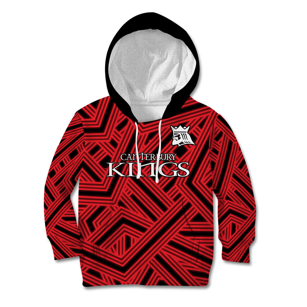 (Custom Text And Number) New Zealand Canterbury Cricket Kid Hoodie The Kings Sporty Style - Vibe Hoodie Shop