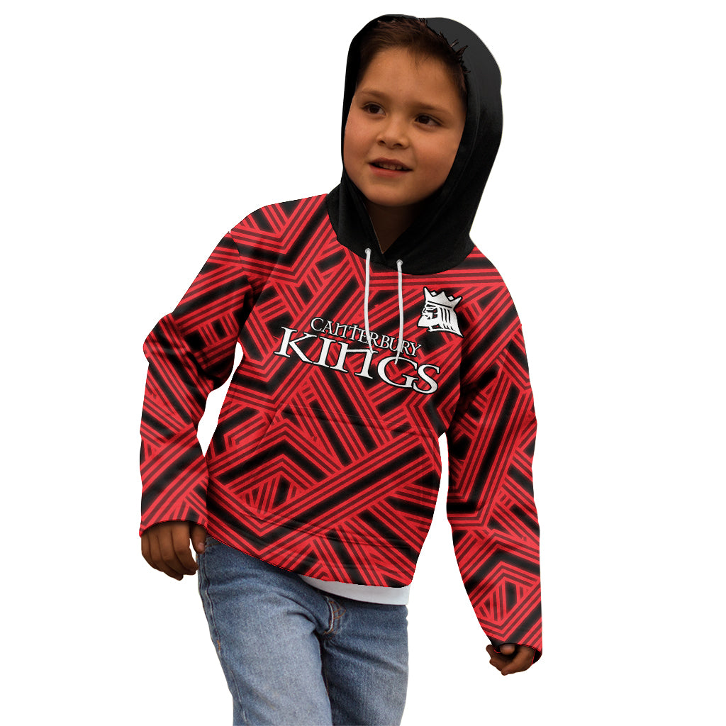 (Custom Text And Number) New Zealand Canterbury Cricket Kid Hoodie The Kings Sporty Style - Vibe Hoodie Shop