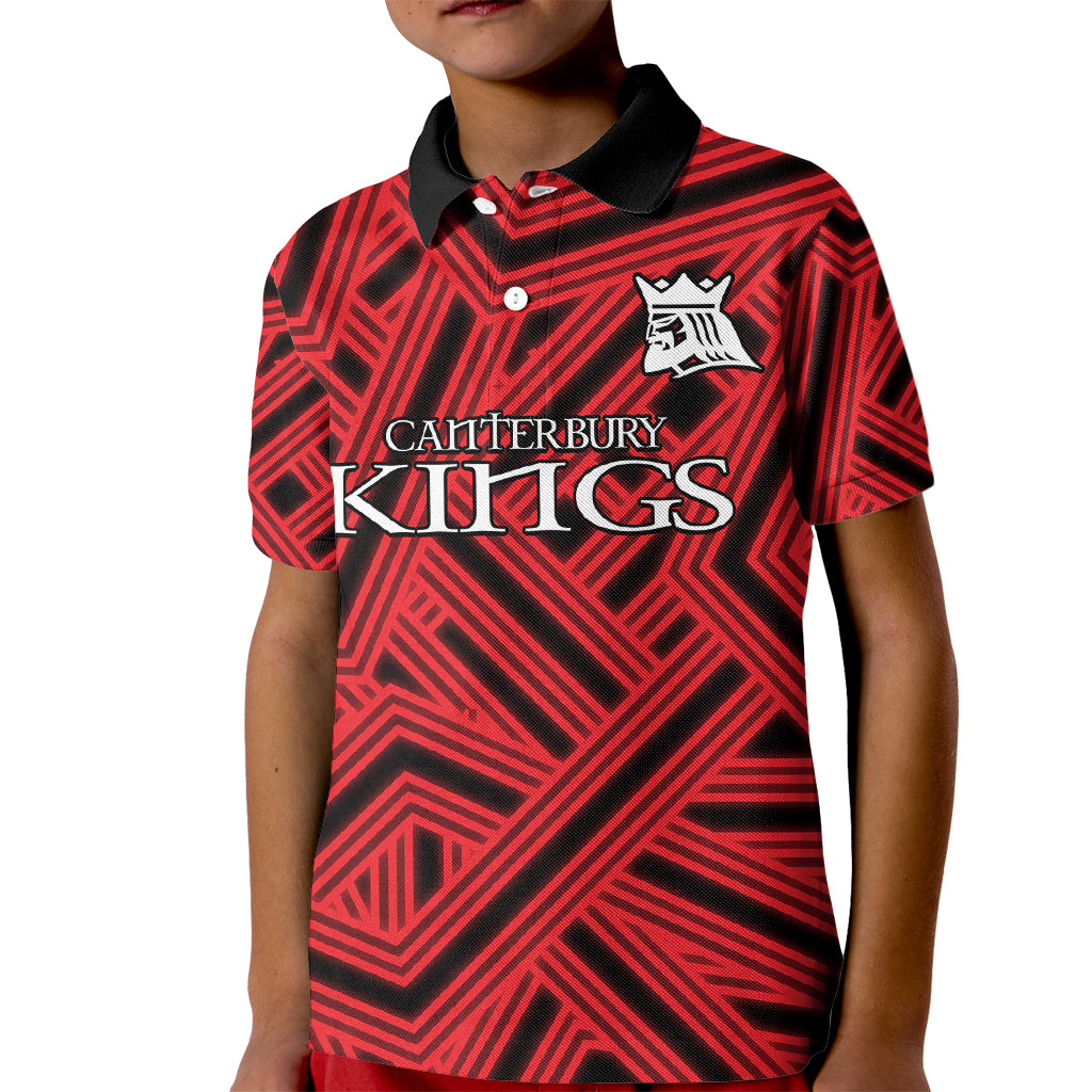 (Custom Text And Number) New Zealand Canterbury Cricket Kid Polo Shirt The Kings Sporty Style - Vibe Hoodie Shop