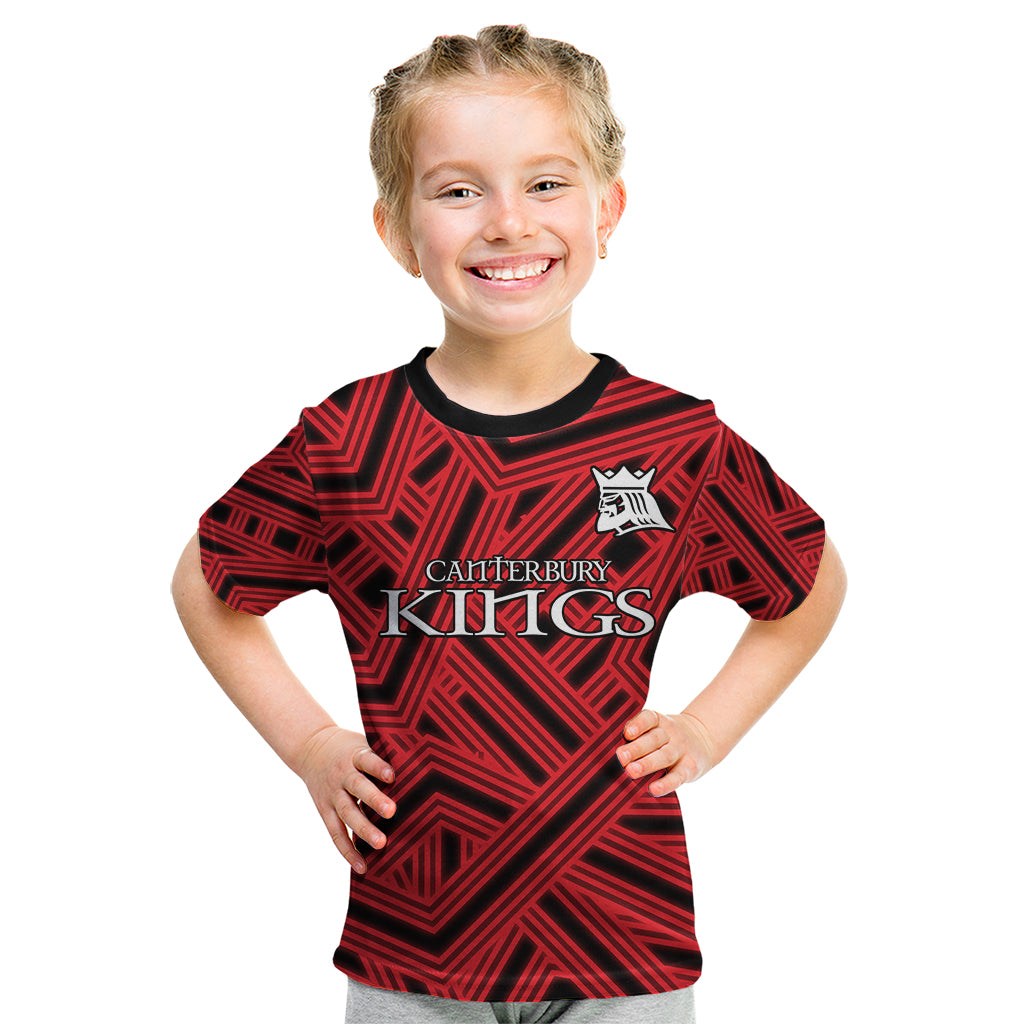 (Custom Text And Number) New Zealand Canterbury Cricket Kid T Shirt The Kings Sporty Style - Vibe Hoodie Shop