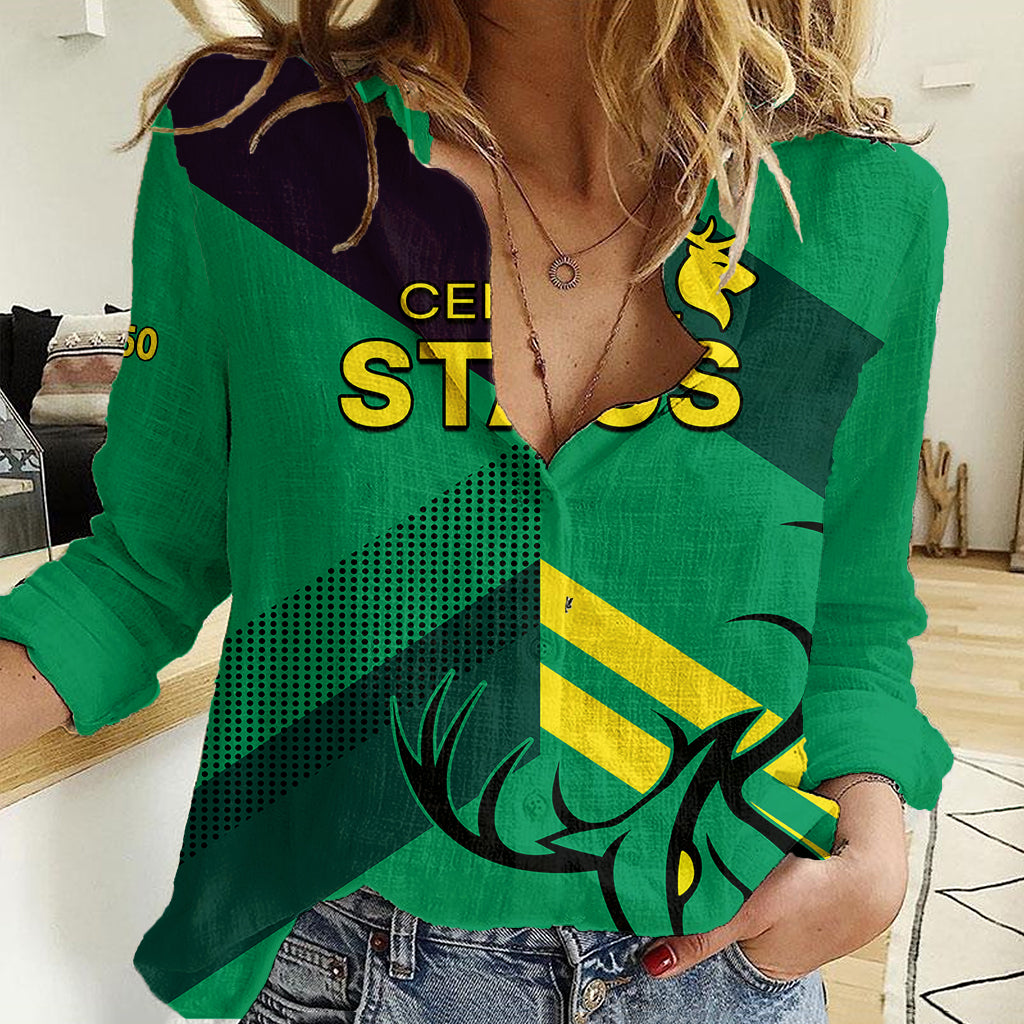 (Custom Text And Number) New Zealand Central Districts Cricket Women Casual Shirt Central Stags Simple Style - Vibe Hoodie Shop
