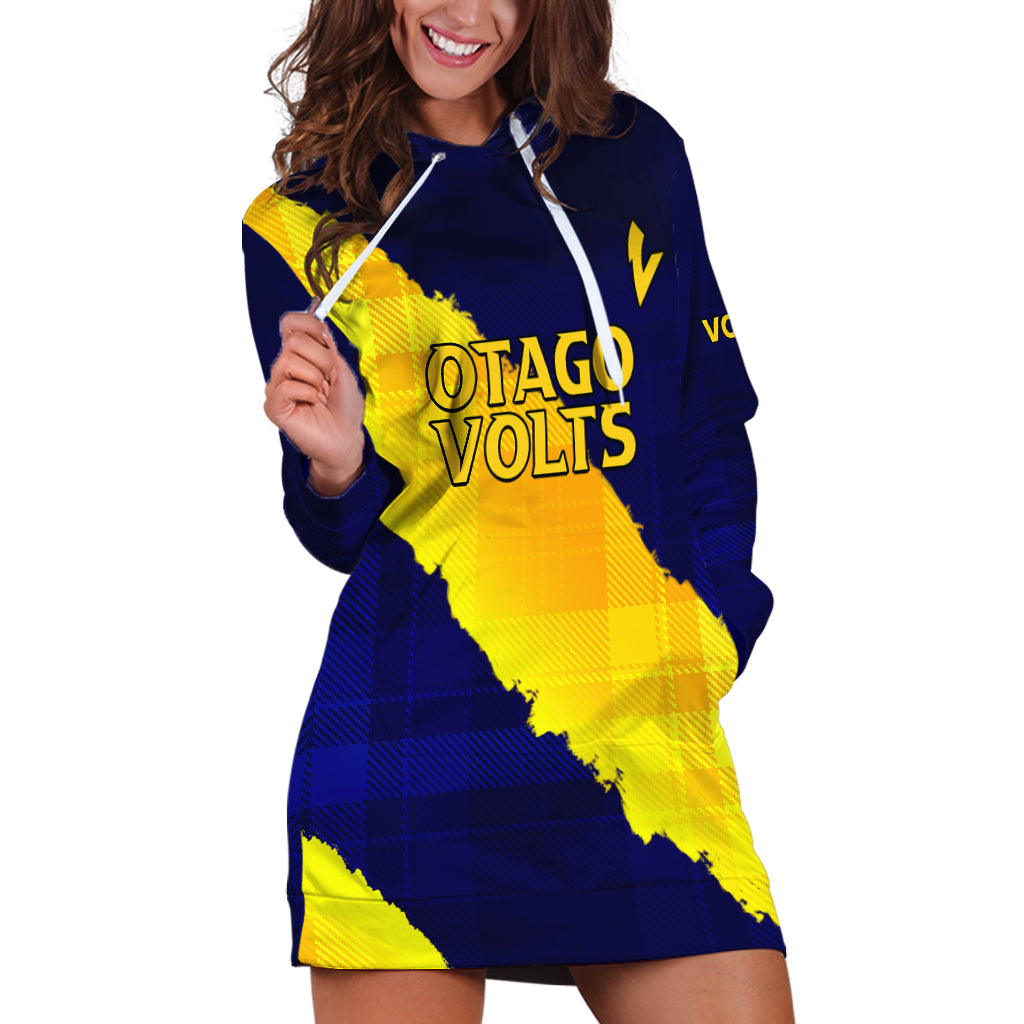 (Custom Text And Number) New Zealand Otago Cricket Hoodie Dress The Volts Simple Style - Vibe Hoodie Shop