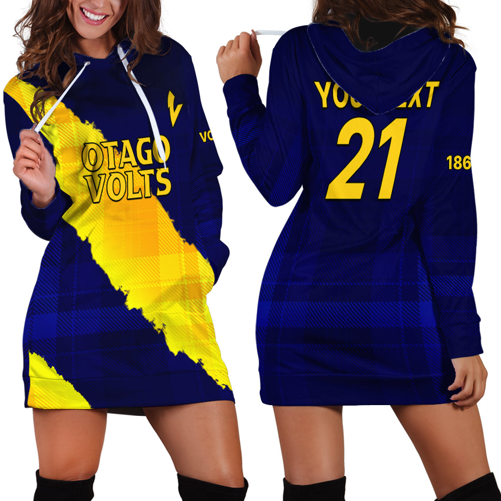 (Custom Text And Number) New Zealand Otago Cricket Hoodie Dress The Volts Simple Style - Vibe Hoodie Shop