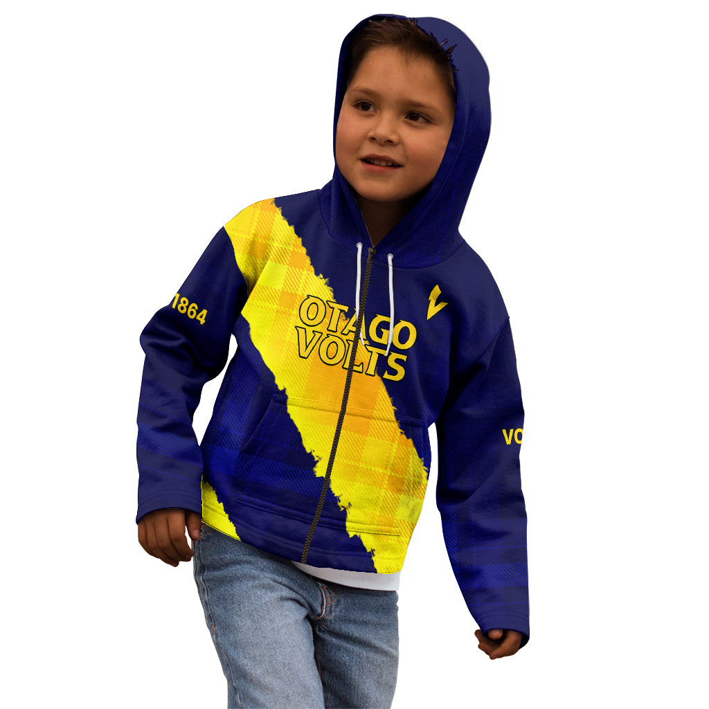 (Custom Text And Number) New Zealand Otago Cricket Kid Hoodie The Volts Simple Style - Vibe Hoodie Shop