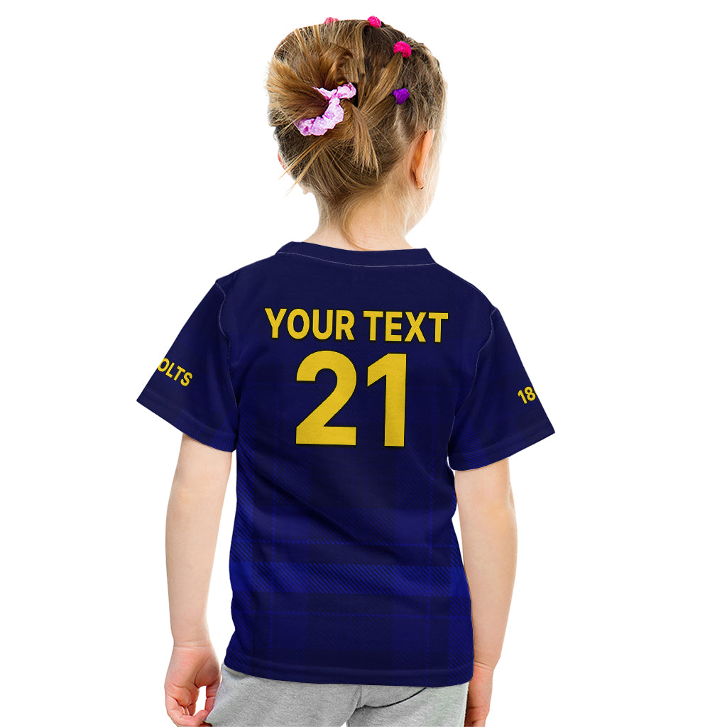 (Custom Text And Number) New Zealand Otago Cricket Kid T Shirt The Volts Simple Style - Vibe Hoodie Shop