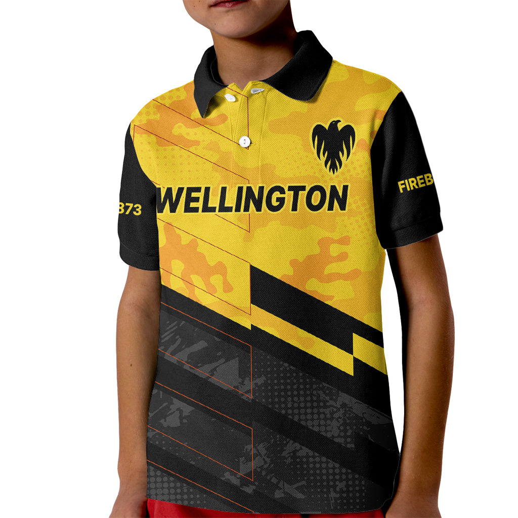 (Custom Text And Number) New Zealand Wellington Cricket Kid Polo Shirt Firebirds Sporty Style - Vibe Hoodie Shop