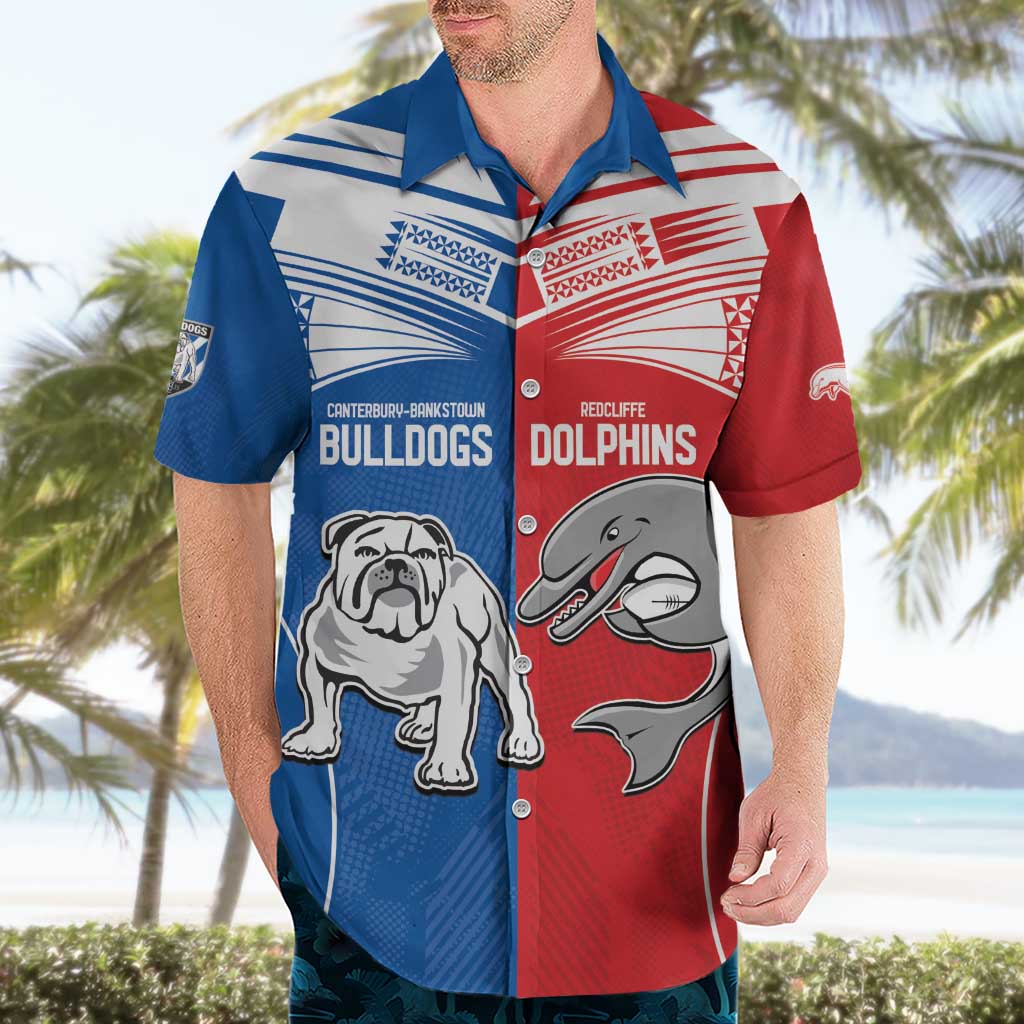 NRL Bulldogs and Dolphins Hawaiian Shirt Sporty Style - Vibe Hoodie Shop