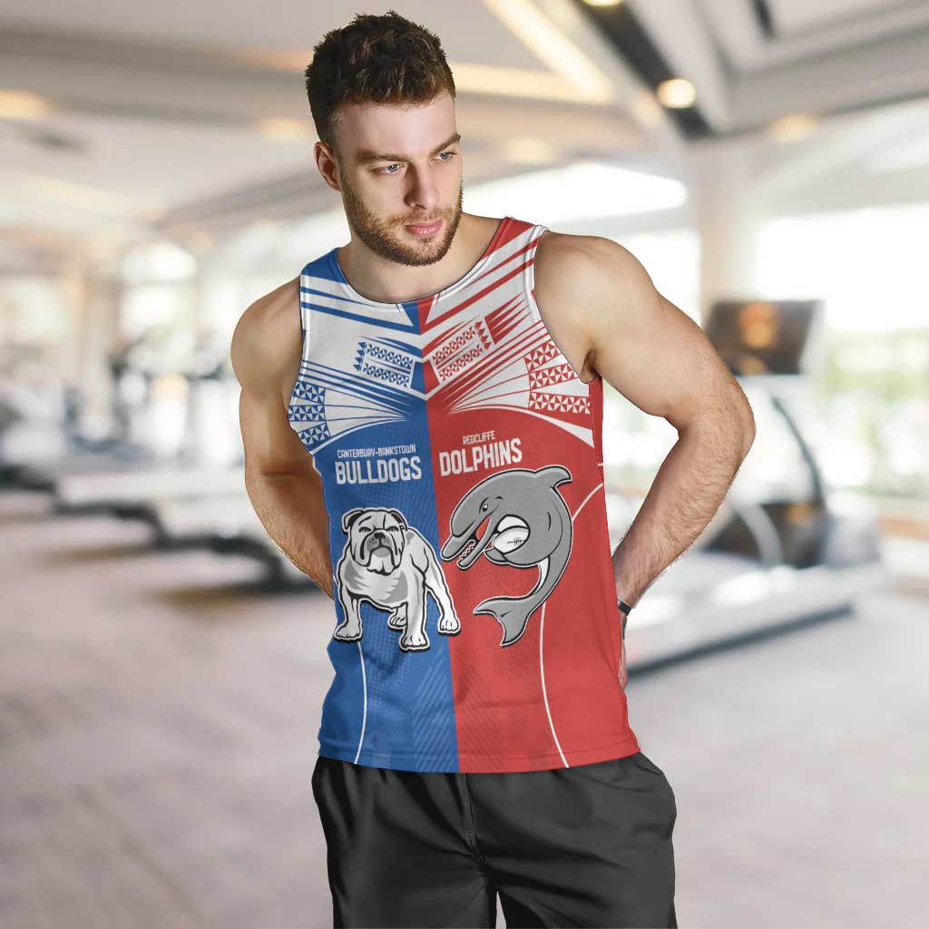 NRL Bulldogs and Dolphins Men Tank Top Sporty Style - Vibe Hoodie Shop