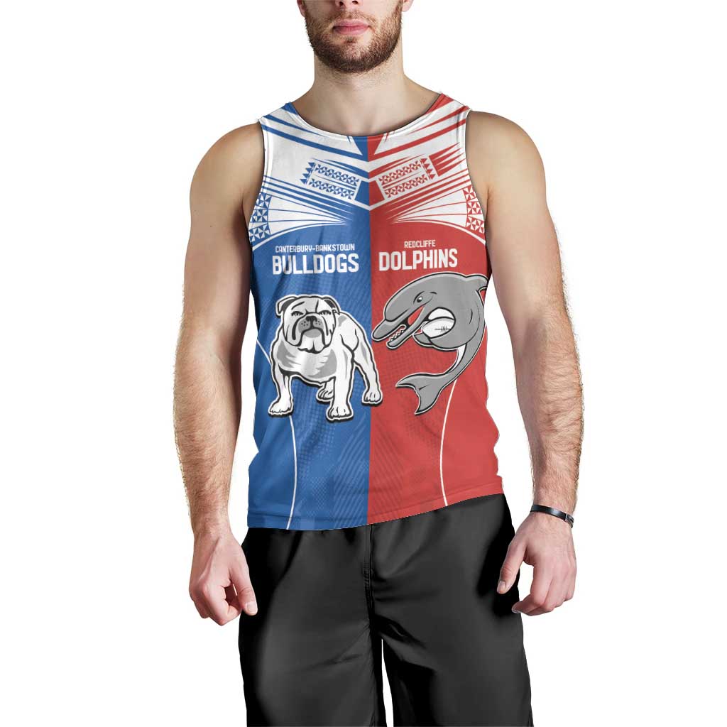 NRL Bulldogs and Dolphins Men Tank Top Sporty Style - Vibe Hoodie Shop