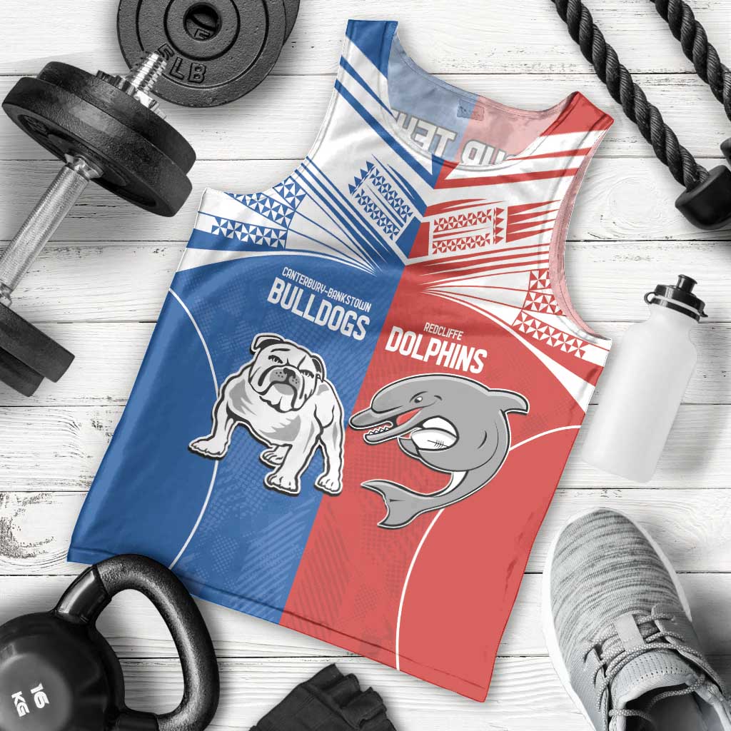 NRL Bulldogs and Dolphins Men Tank Top Sporty Style - Vibe Hoodie Shop