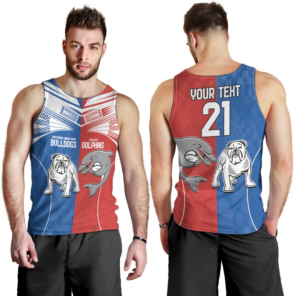 NRL Bulldogs and Dolphins Men Tank Top Sporty Style - Vibe Hoodie Shop