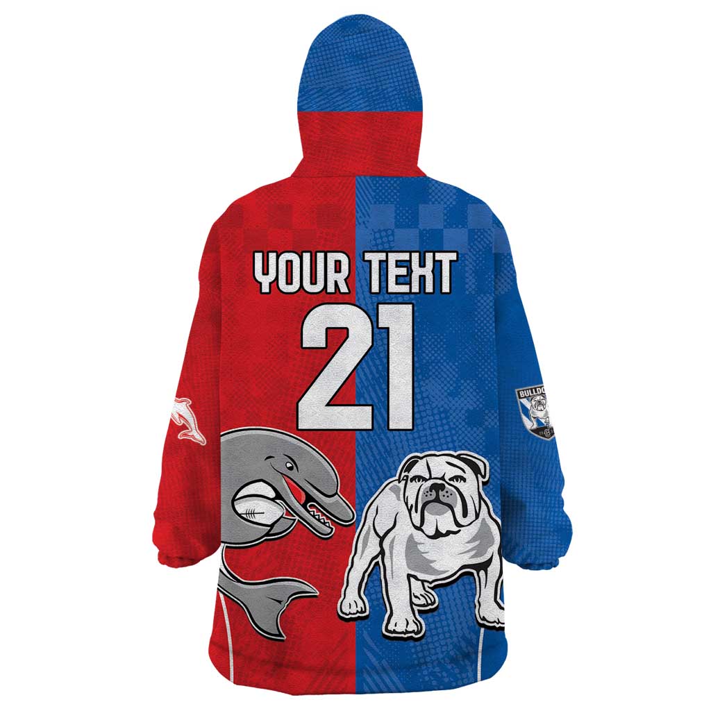 NRL Bulldogs and Dolphins Wearable Blanket Hoodie Sporty Style - Vibe Hoodie Shop