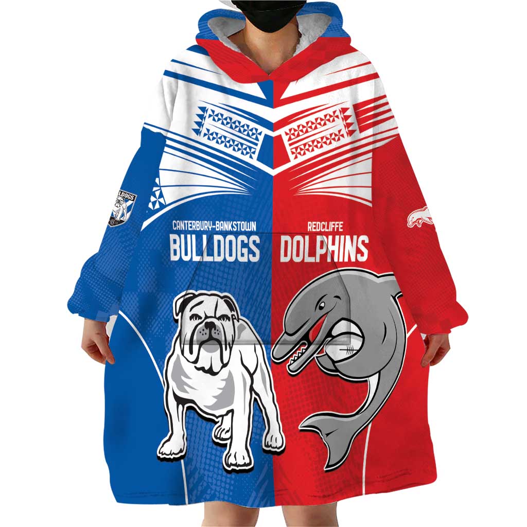 NRL Bulldogs and Dolphins Wearable Blanket Hoodie Sporty Style - Vibe Hoodie Shop