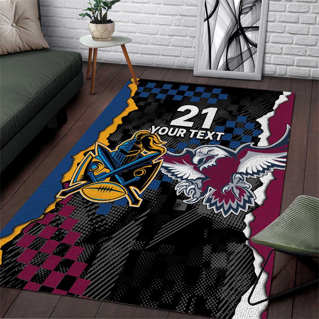 Titans and Manly Eagle Area Rug Rugby Together Sporty Style - Vibe Hoodie Shop