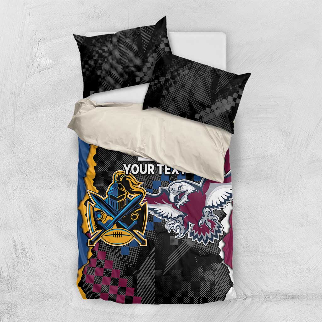 Titans and Manly Eagle Bedding Set Rugby Together Sporty Style - Vibe Hoodie Shop