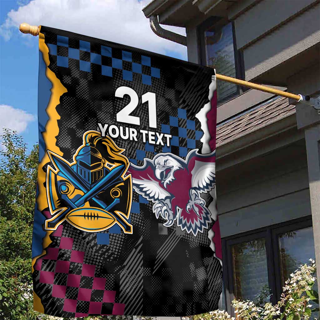 Titans and Manly Eagle Garden Flag Rugby Together Sporty Style - Vibe Hoodie Shop