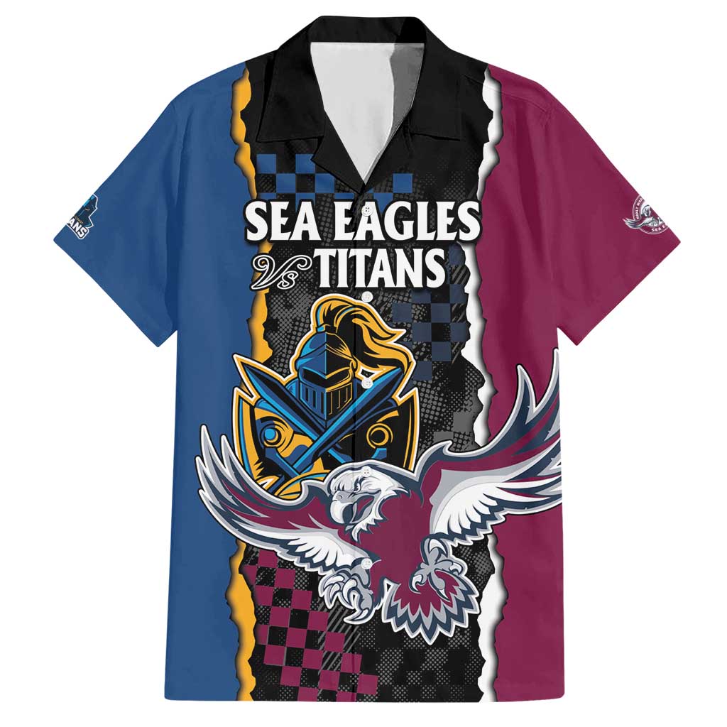 Titans and Manly Eagle Hawaiian Shirt Rugby Together Sporty Style - Vibe Hoodie Shop