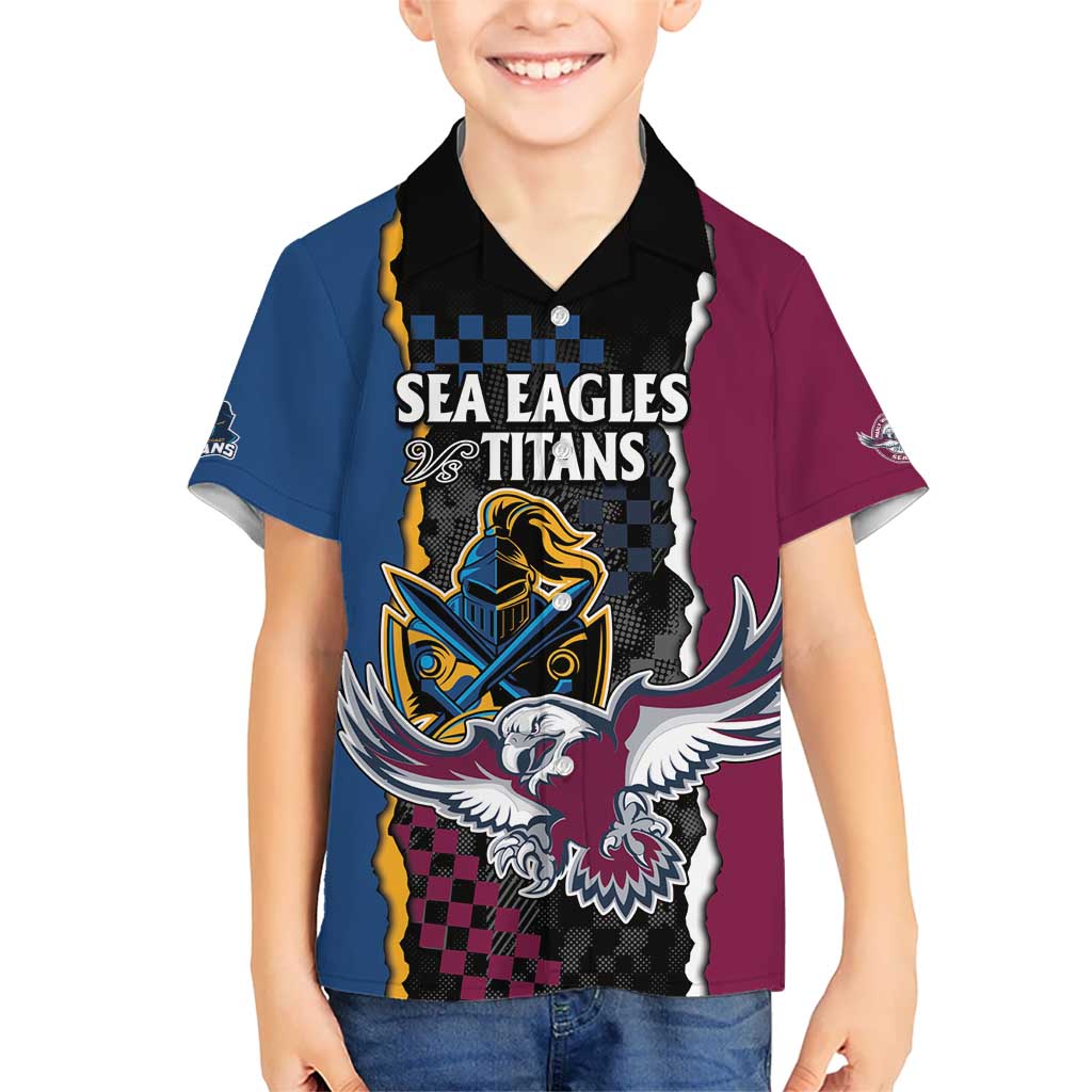 Titans and Manly Eagle Hawaiian Shirt Rugby Together Sporty Style - Vibe Hoodie Shop