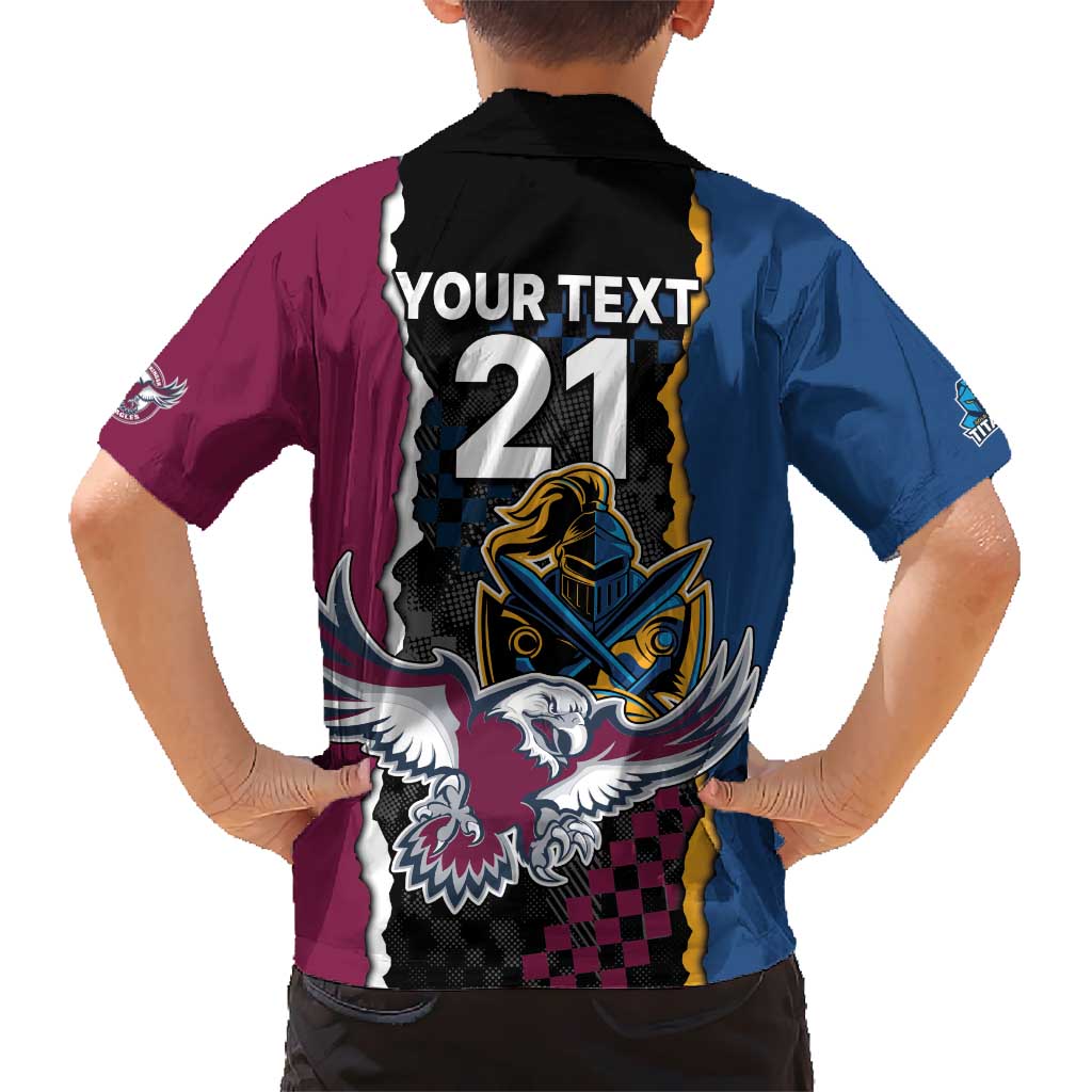 Titans and Manly Eagle Hawaiian Shirt Rugby Together Sporty Style - Vibe Hoodie Shop