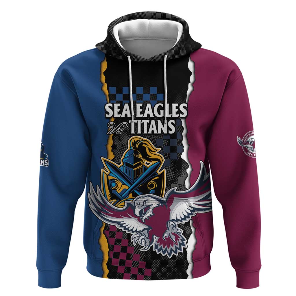 Titans and Manly Eagle Hoodie Rugby Together Sporty Style LT9 - Vibe Hoodie Shop