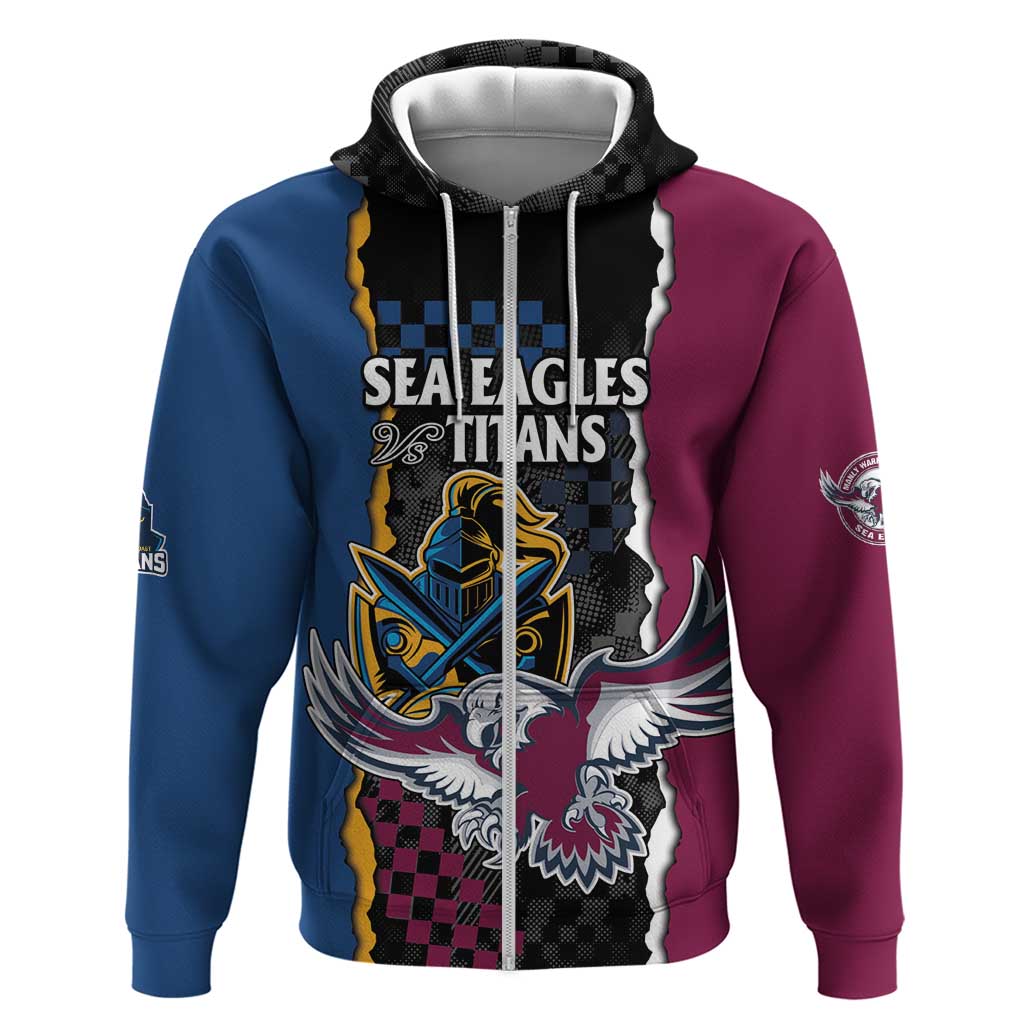 Titans and Manly Eagle Hoodie Rugby Together Sporty Style LT9 - Vibe Hoodie Shop