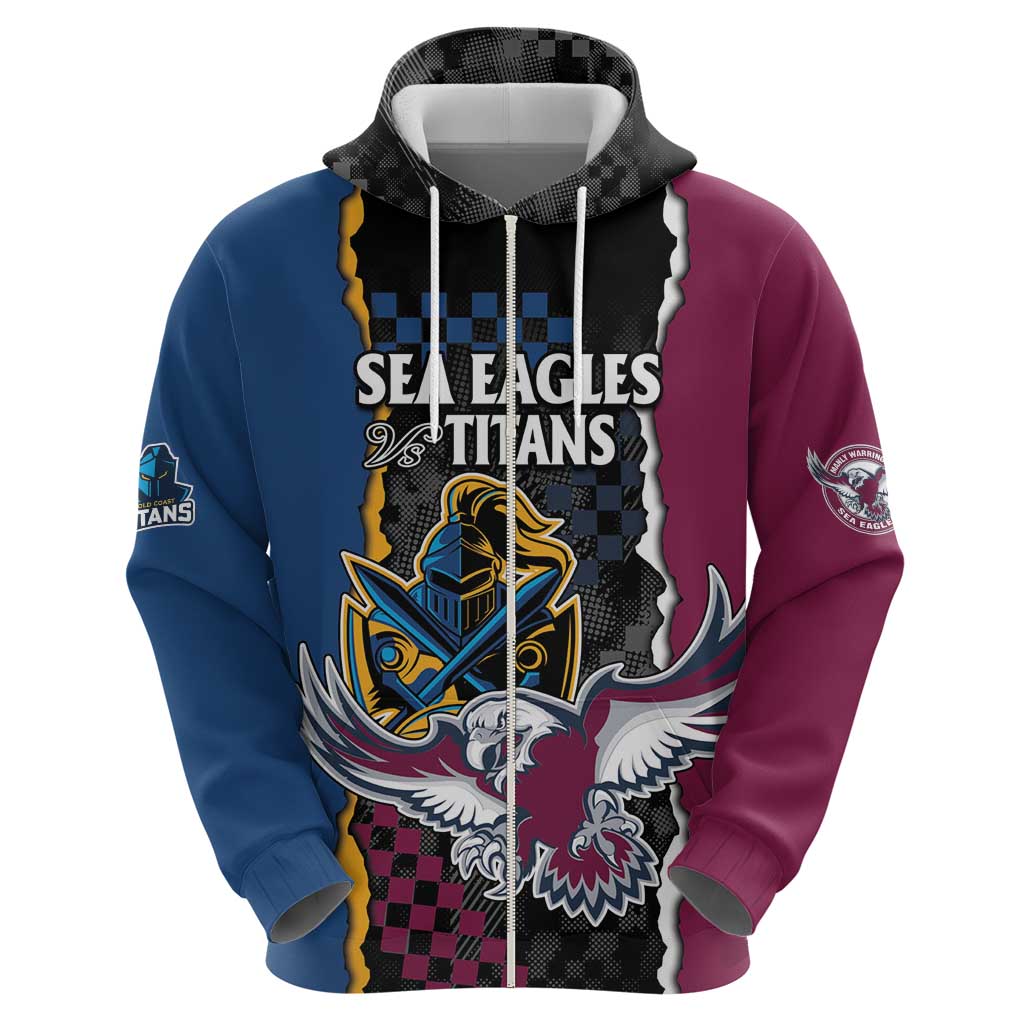 Titans and Manly Eagle Hoodie Rugby Together Sporty Style LT9 - Vibe Hoodie Shop