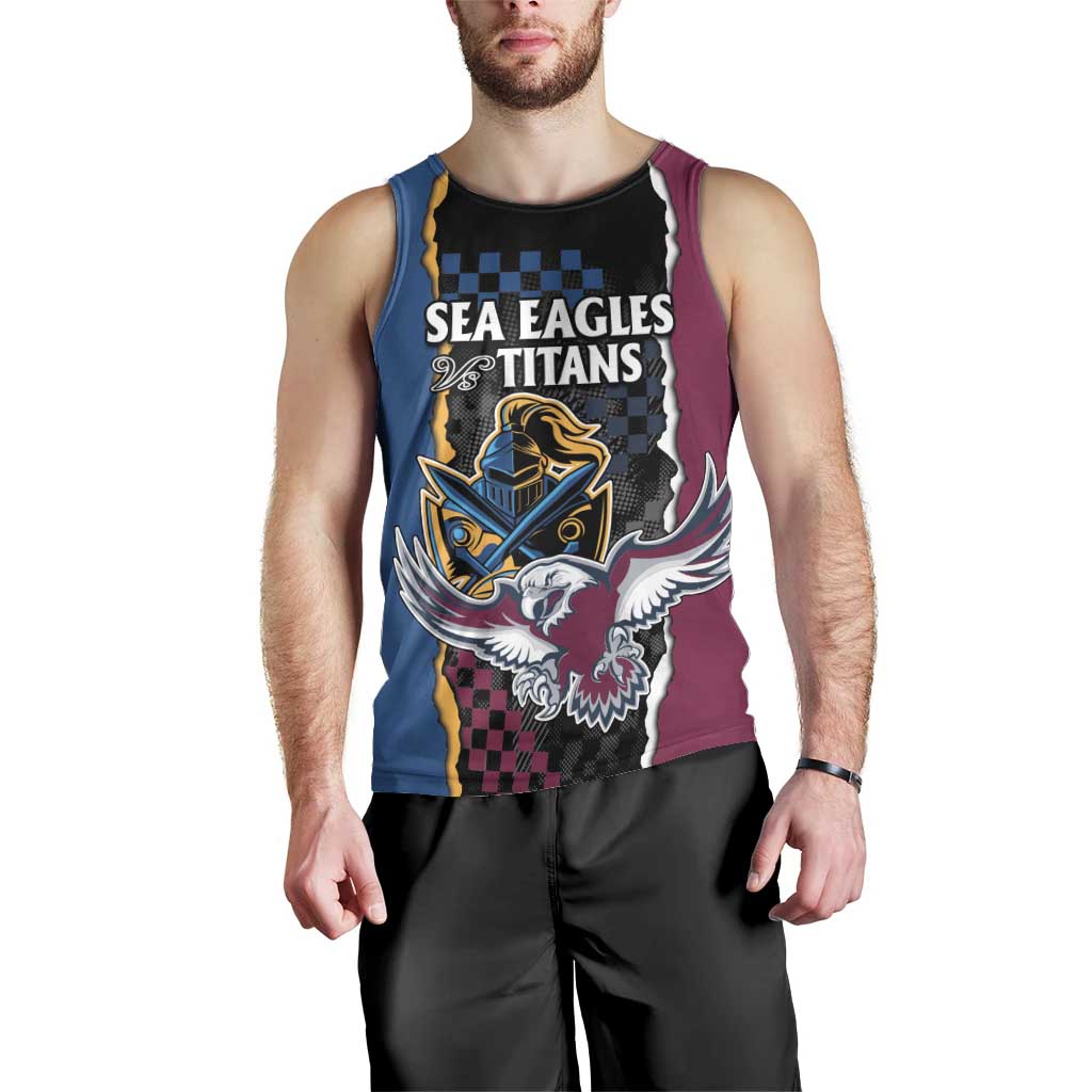Titans and Manly Eagle Men Tank Top Rugby Together Sporty Style - Vibe Hoodie Shop