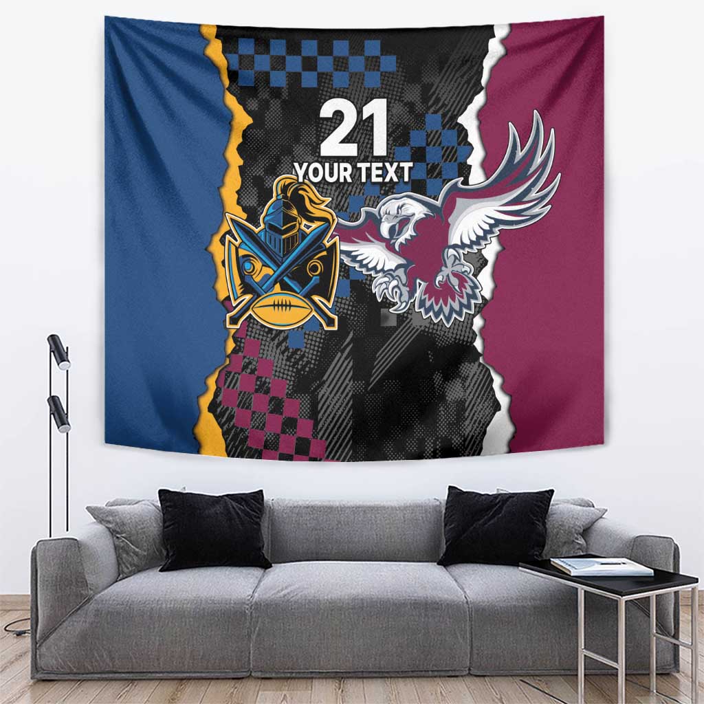 Titans and Manly Eagle Tapestry Rugby Together Sporty Style - Vibe Hoodie Shop