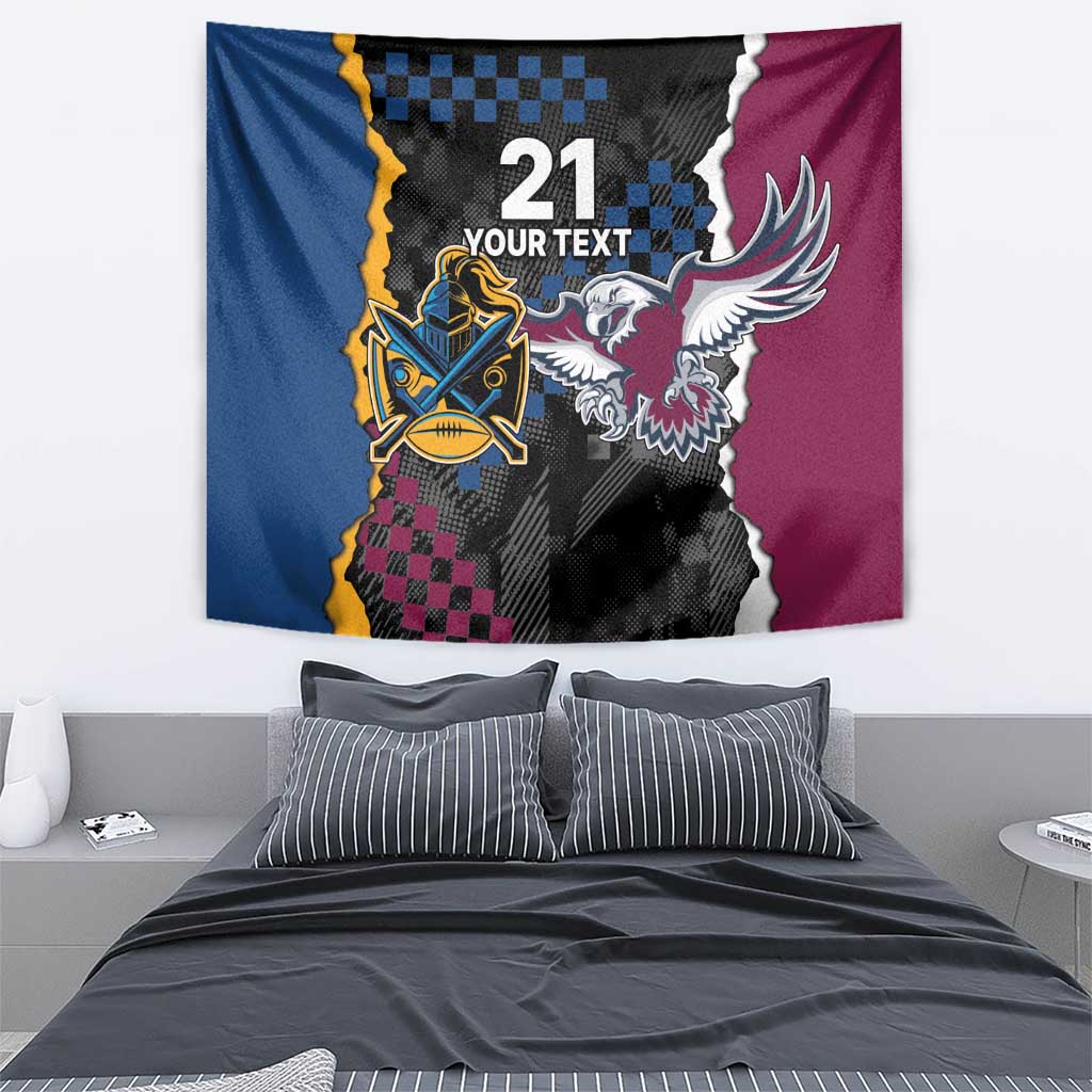 Titans and Manly Eagle Tapestry Rugby Together Sporty Style - Vibe Hoodie Shop