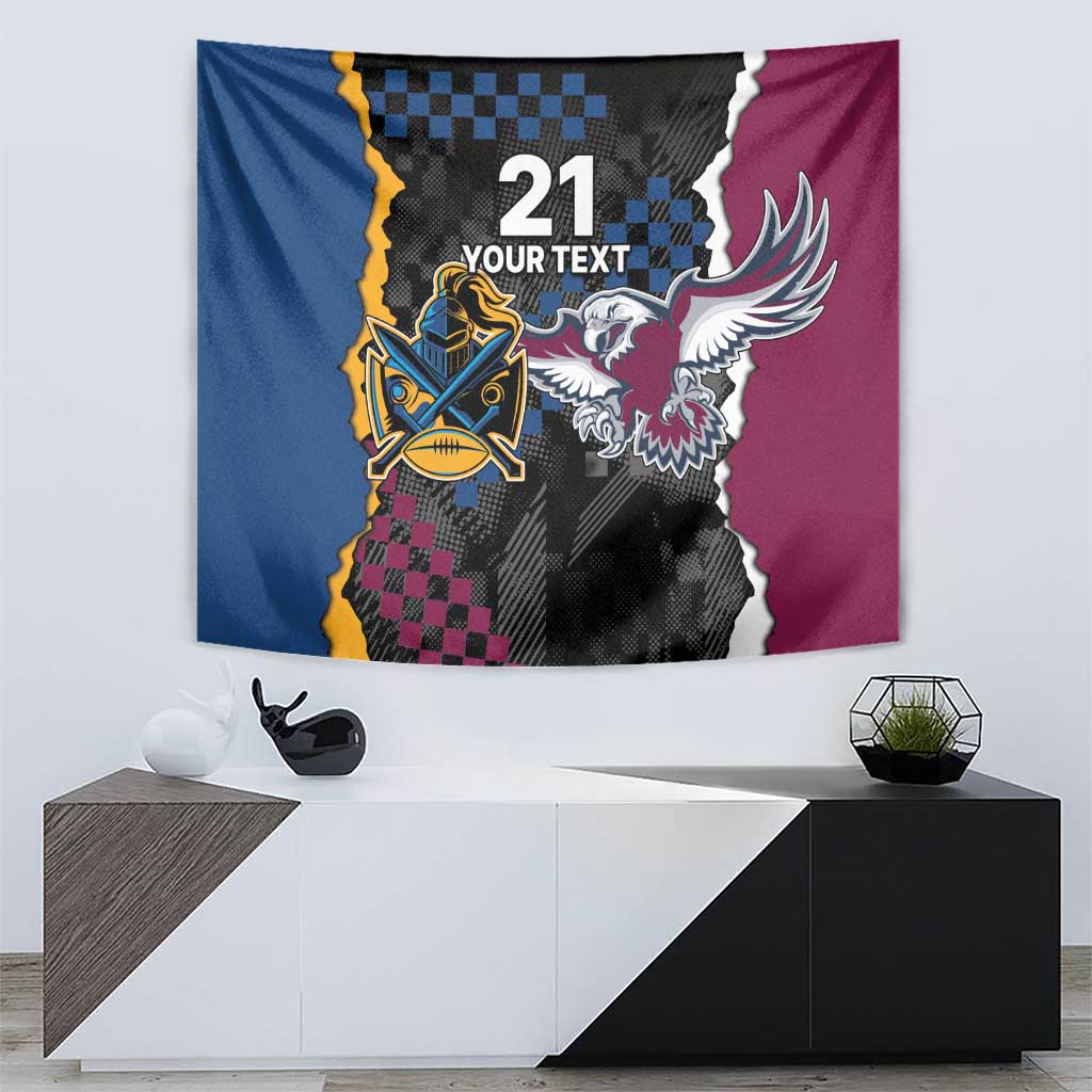 Titans and Manly Eagle Tapestry Rugby Together Sporty Style - Vibe Hoodie Shop