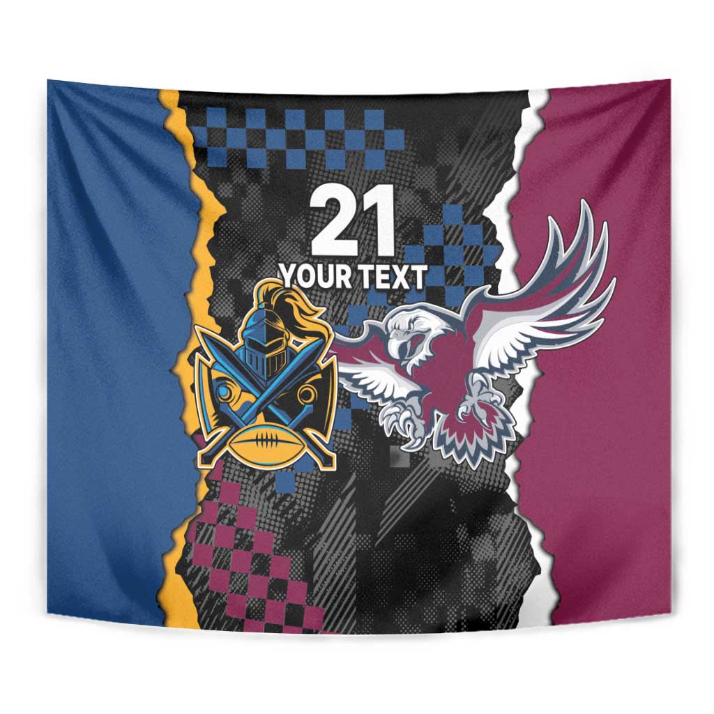 Titans and Manly Eagle Tapestry Rugby Together Sporty Style - Vibe Hoodie Shop