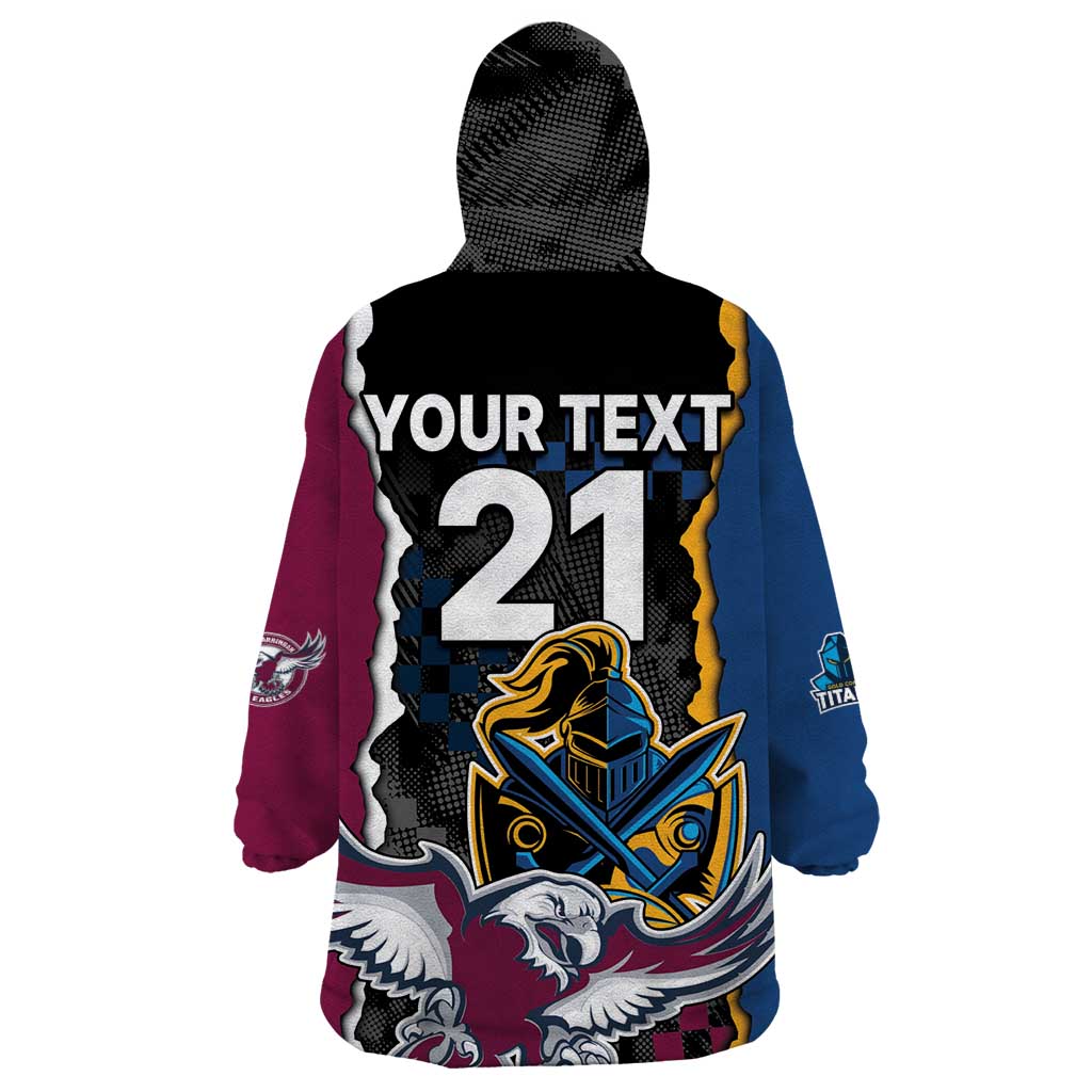 Titans and Manly Eagle Wearable Blanket Hoodie Rugby Together Sporty Style - Vibe Hoodie Shop