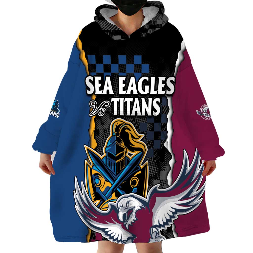 Titans and Manly Eagle Wearable Blanket Hoodie Rugby Together Sporty Style - Vibe Hoodie Shop