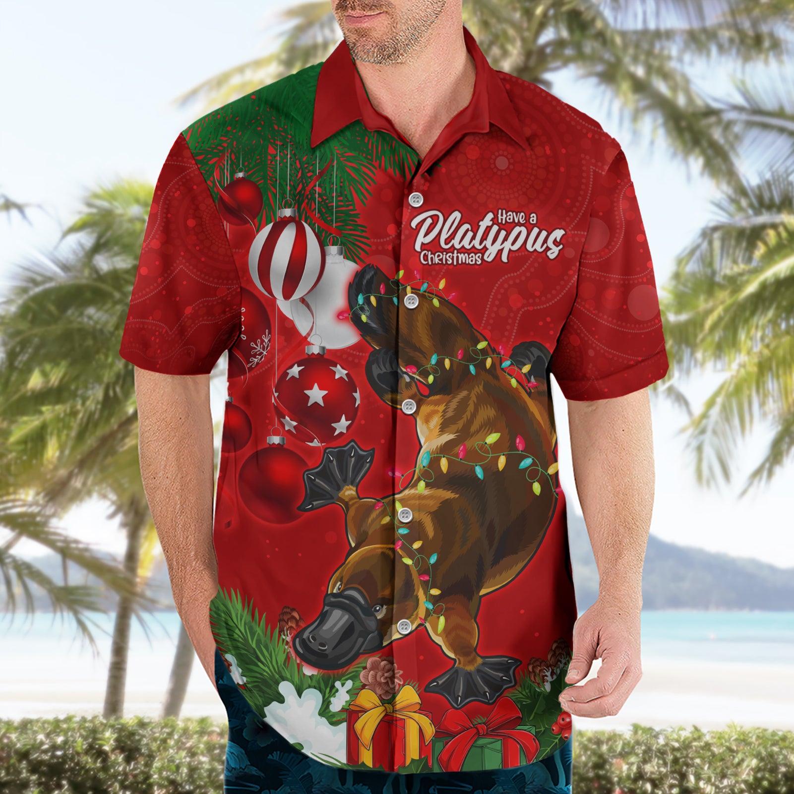 Platypus Lover Hawaiian Shirt Australia Merry Christmas Aboriginal - Vibe Hoodie Shop