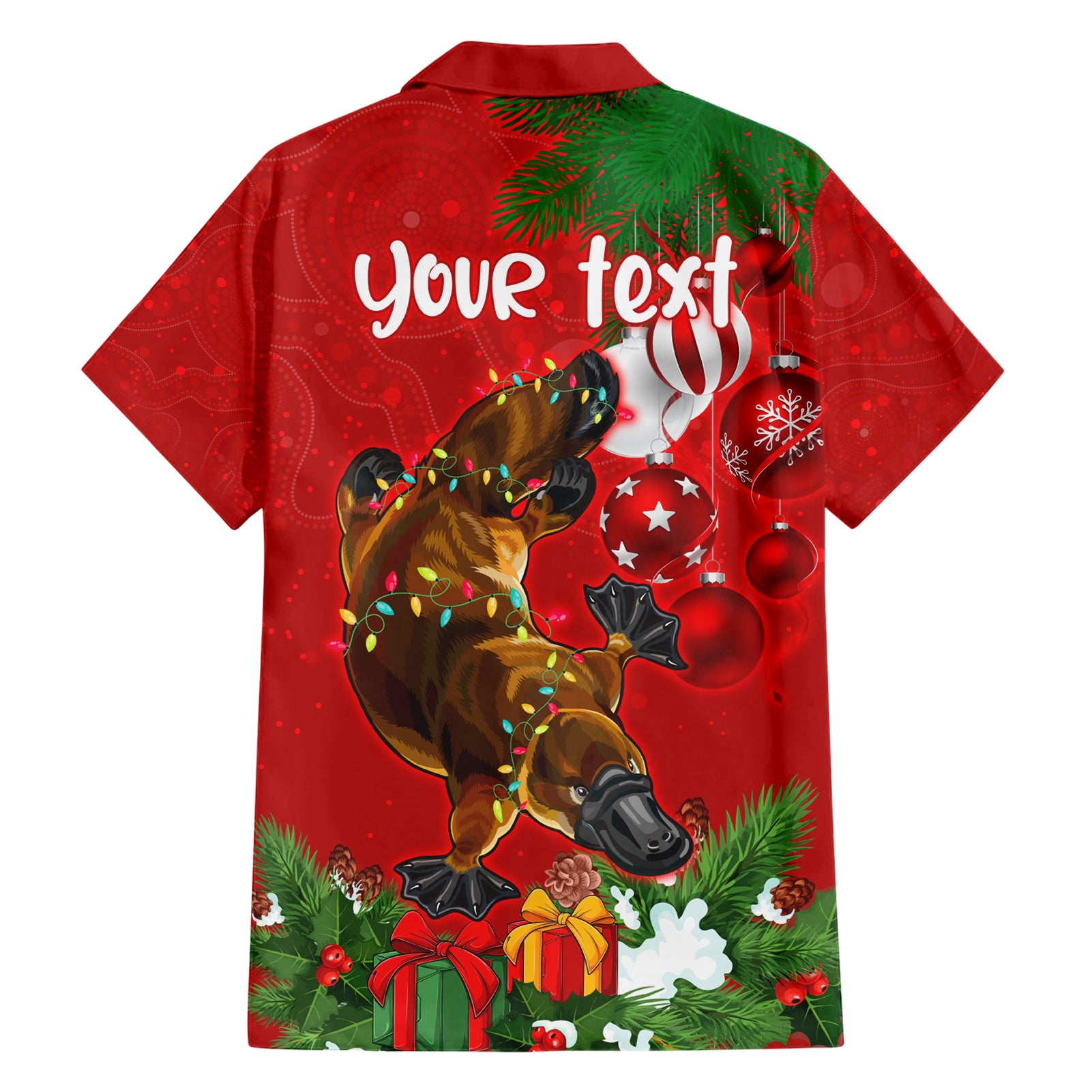 Personalised Platypus Lover Hawaiian Shirt Australia Merry Christmas Aboriginal - Vibe Hoodie Shop